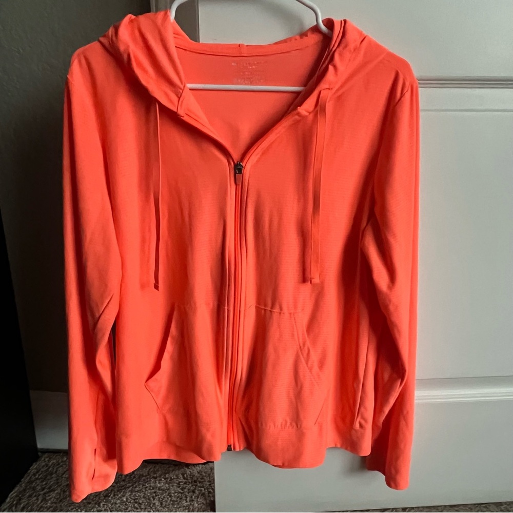 Women's Mesh Coral Zip-Up Hoodie